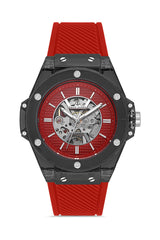 DAVID GUNER Kırmızı Kadranlı Siyah Kaplamalı Otomatik Erkek Kol Saati - DG-8659GD-ZP8