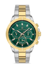 DAVID GUNER SARI BEYAZ KAPLAMALI YEŞİL KADRANLI ERKEK KOL SAATİ DG-8357GA-D10