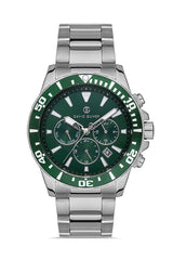DAVID GUNER GÜMÜŞ KAPLAMALI YEŞİL KADRANLI ERKEK KOL SAATİ DG-8376GA-A10