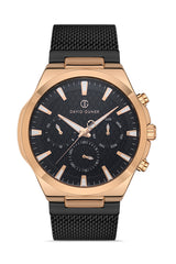DAVID GUNER ROSE SİYAH KAPLAMALI SİYAH KADRANLI ERKEK KOL SAATİ DG-8385GC-R2