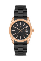 DAVID GUNER ROSE SİYAH KAPLAMALI SİYAH KADRANLI KADIN KOL SAATİ DG-8385LA-R2