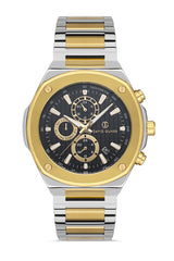 DAVID GUNER SARI BEYAZ KAPLAMALI SİYAH KADRANLI ERKEK KOL SAATİ DG-8386GA-D2