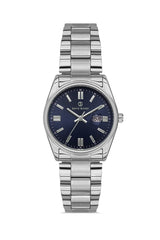 DAVID GUNER Lacivert Kadranlı Gümüş Kaplama Paslanmaz Çelik Kordonlu Kadın Kol Saati – DG-8391LA-A3