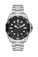 DAVID GUNER GÜMÜŞ KAPLAMALI SİYAH KADRANLI ERKEK KOL SAATİ DG-8394GA-A2