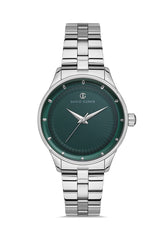 DAVID GUNER GÜMÜŞ KAPLAMALI YEŞİL KADRANLI KADIN KOL SAATİ DG-8397LA-A10