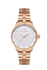 DAVID GUNER ROSE KAPLAMALI BEYAZ KADRANLI KADIN KOL SAATİ DG-8397LA-C1