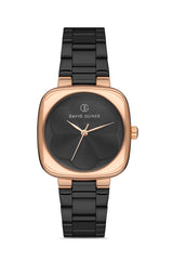 DAVID GUNER ROSE SİYAH KAPLAMALI SİYAH KADRANLI KADIN KOL SAATİ DG-8398LA-R2