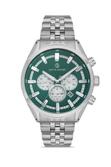 DAVID GUNER GÜMÜŞ KAPLAMALI YEŞİL KADRANLI ERKEK KOL SAATİ DG-8402GA-A10