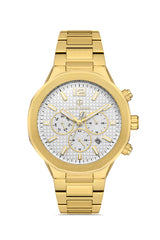 DAVID GUNER SARI KAPLAMALI BEYAZ KADRANLI ERKEK KOL SAATİ DG-8403GA-B1