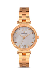 DAVID GUNER ROSE KAPLAMALI BEYAZ KADRANLI KADIN KOL SAATİ DG-8412LA-C1