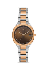 DAVID GUNER ROSE BEYAZ KAPLAMALI KAHVERENGİ KADRANLI KADIN KOL SAATİ DG-8413LA-E6