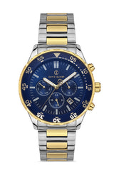 DAVID GUNER Sari beyaz Kaplamalı Mavi Kadranlı Erkek Kol Saati - DG-8427GA-D3