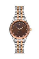 DAVID GUNER ROSE BEYAZ KAPLAMALI KAHVERENGİ KADRANLI KADIN KOL SAATİ DG-8473LA-E6