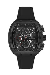 DAVID GUNER Siyah Kadranlı ve Siyah Kayışlı Multi Fonksiyonlu Erkek Kol Saati