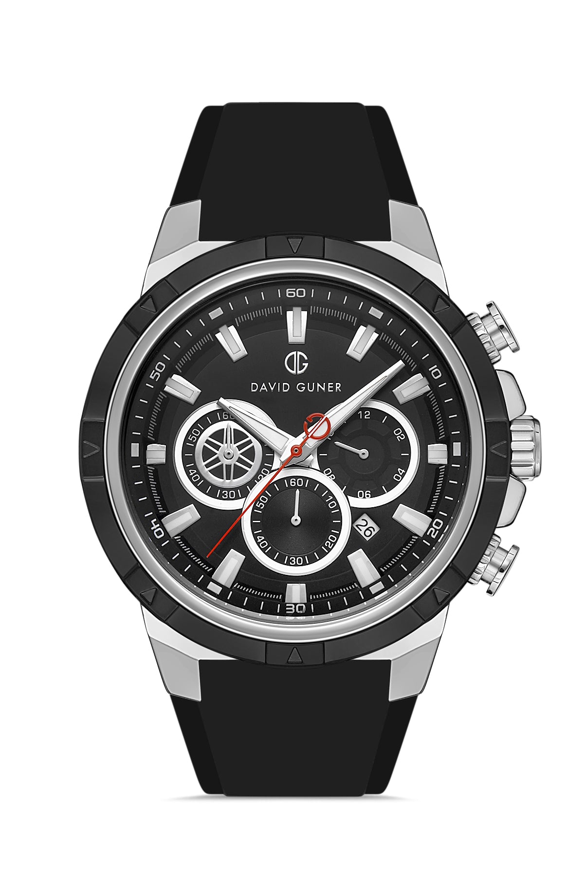 DAVID GUNER KOL SAATİ SİYAH Kadran GÜMÜŞ SİYAH Kaplama ERKEK - DG-8496GD-J2