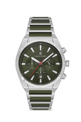 DAVID GUNER Yeşil Beyaz Kaplama Yeşil Kadranlı Paslanmaz Masif Çelik Erkek Kol Saati - DG-8621GA-ZM10