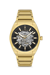 DAVID GUNER SARI KAPLAMALI SİYAH KADRANLI ERKEK KOL SAATİ DG-8653GA-B2