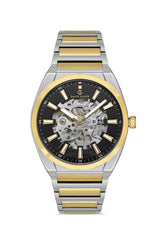 DAVID GUNER SARI BEYAZ KAPLAMALI SİYAH KADRANLI ERKEK KOL SAATİ DG-8653GA-D2