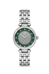 DAVID GUNER GÜMÜŞ KAPLAMALI YEŞİL KADRANLI KADIN KOL SAATİ DG-8738LA-A10