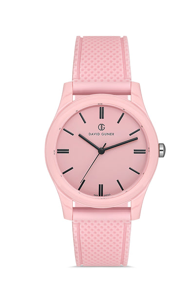 DAVID GUNER Erkek Kol Saati Pembe Kaplama Pembe Kadran DG-8688GD-ZO16