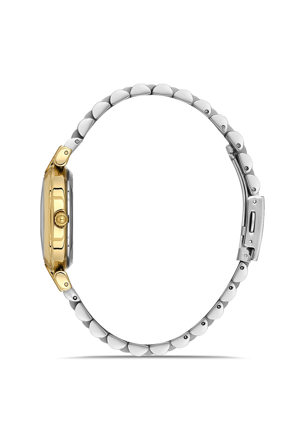 DAVID GUNER Sarı Beyaz Kaplama Gümüş Kadranlı Paslanmaz Çelik Kadın Kol Saati - DG-8727LA-D1