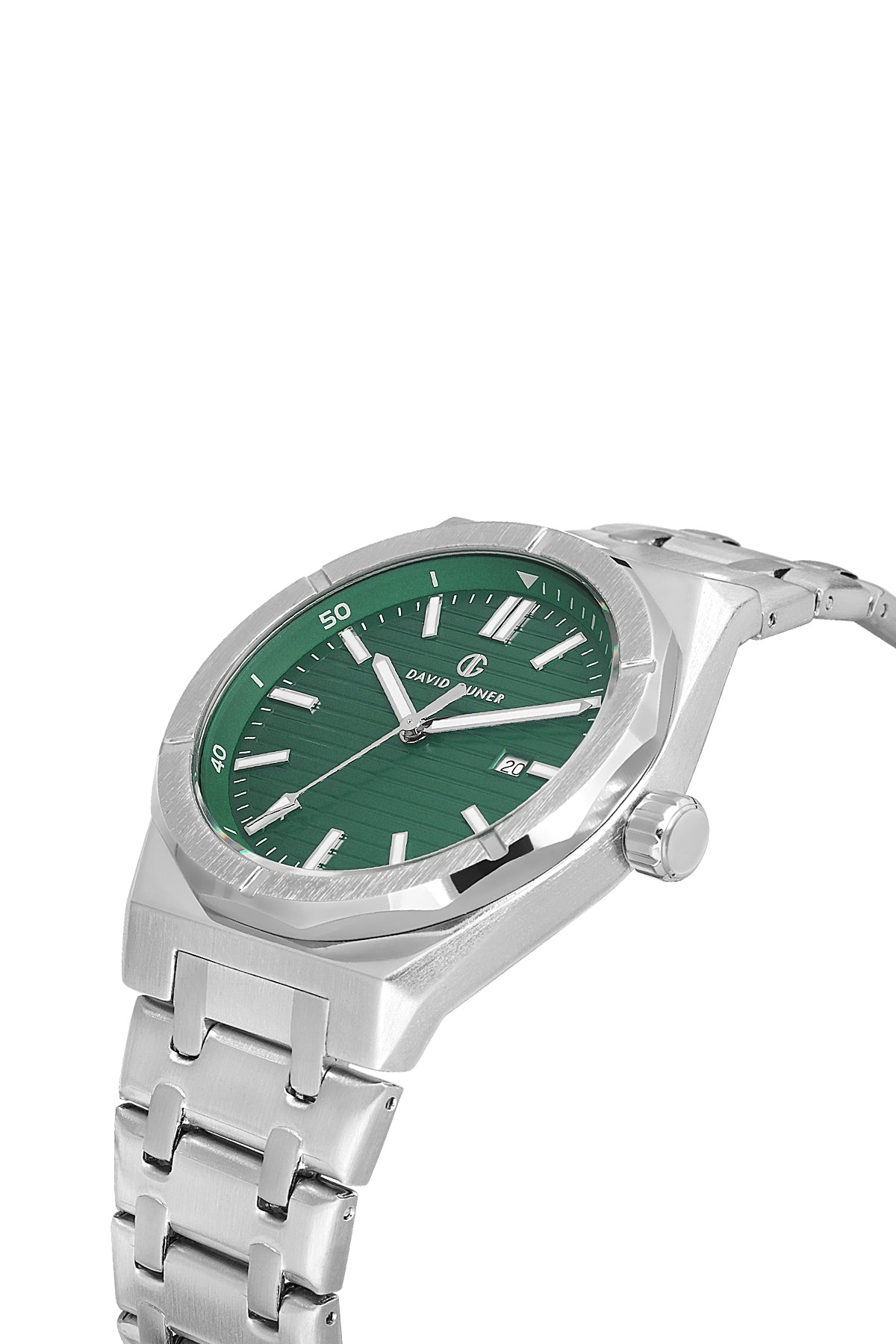 DAVID GUNER KOL SAATİ YEŞİL Kadran GÜMÜŞ Kaplama ERKEK - DG-8744GA-A10