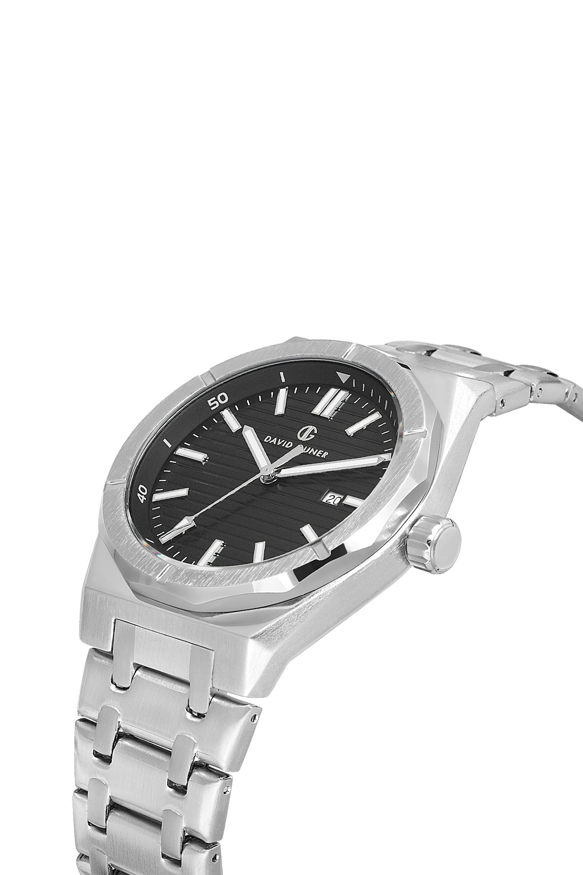 DAVID GUNER KOL SAATİ SİYAH Kadran GÜMÜŞ Kaplama ERKEK - DG-8744GA-A2