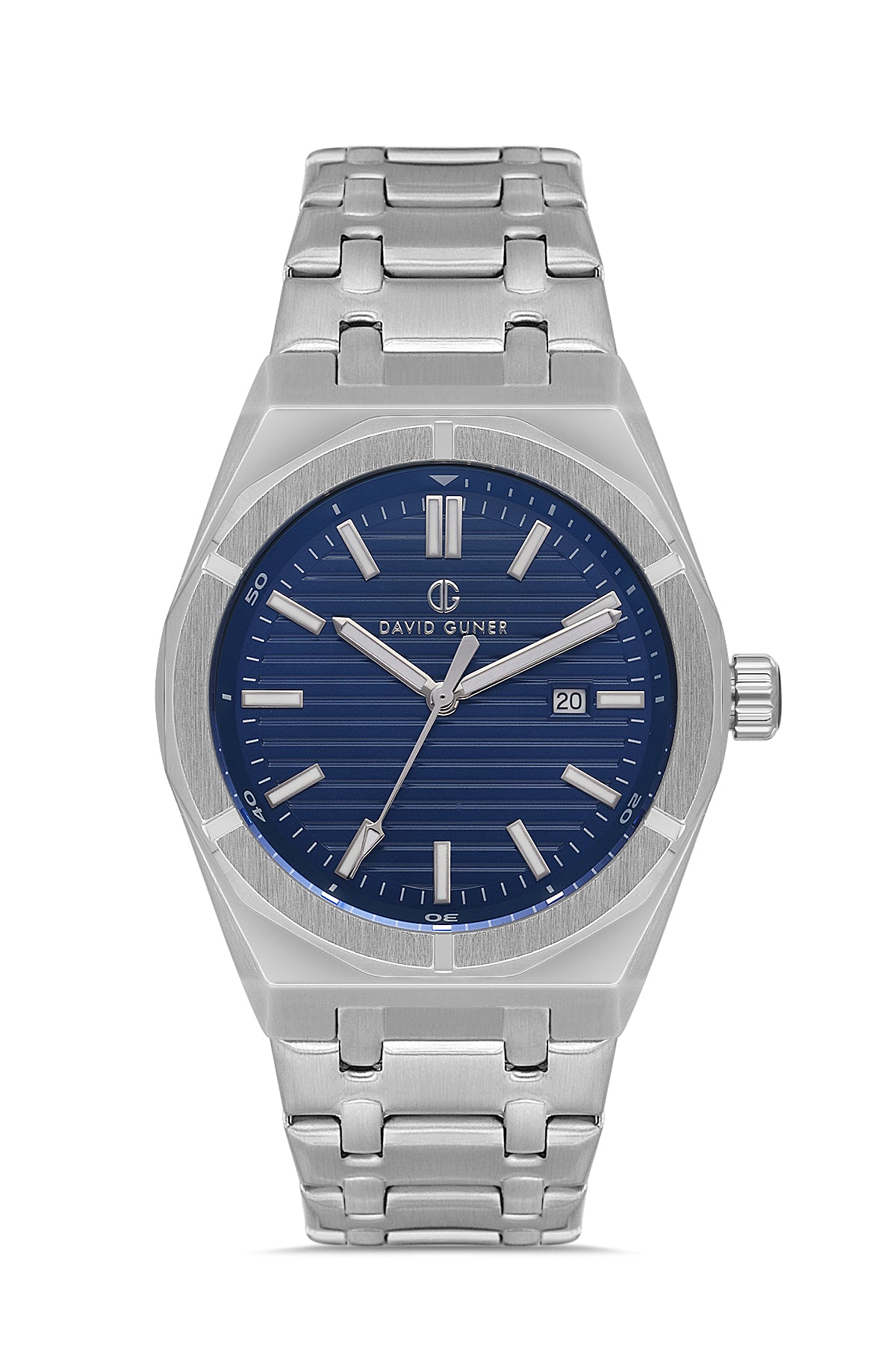 DAVID GUNER KOL SAATİ MAVİ Kadran GÜMÜŞ Kaplama ERKEK - DG-8744GA-A3