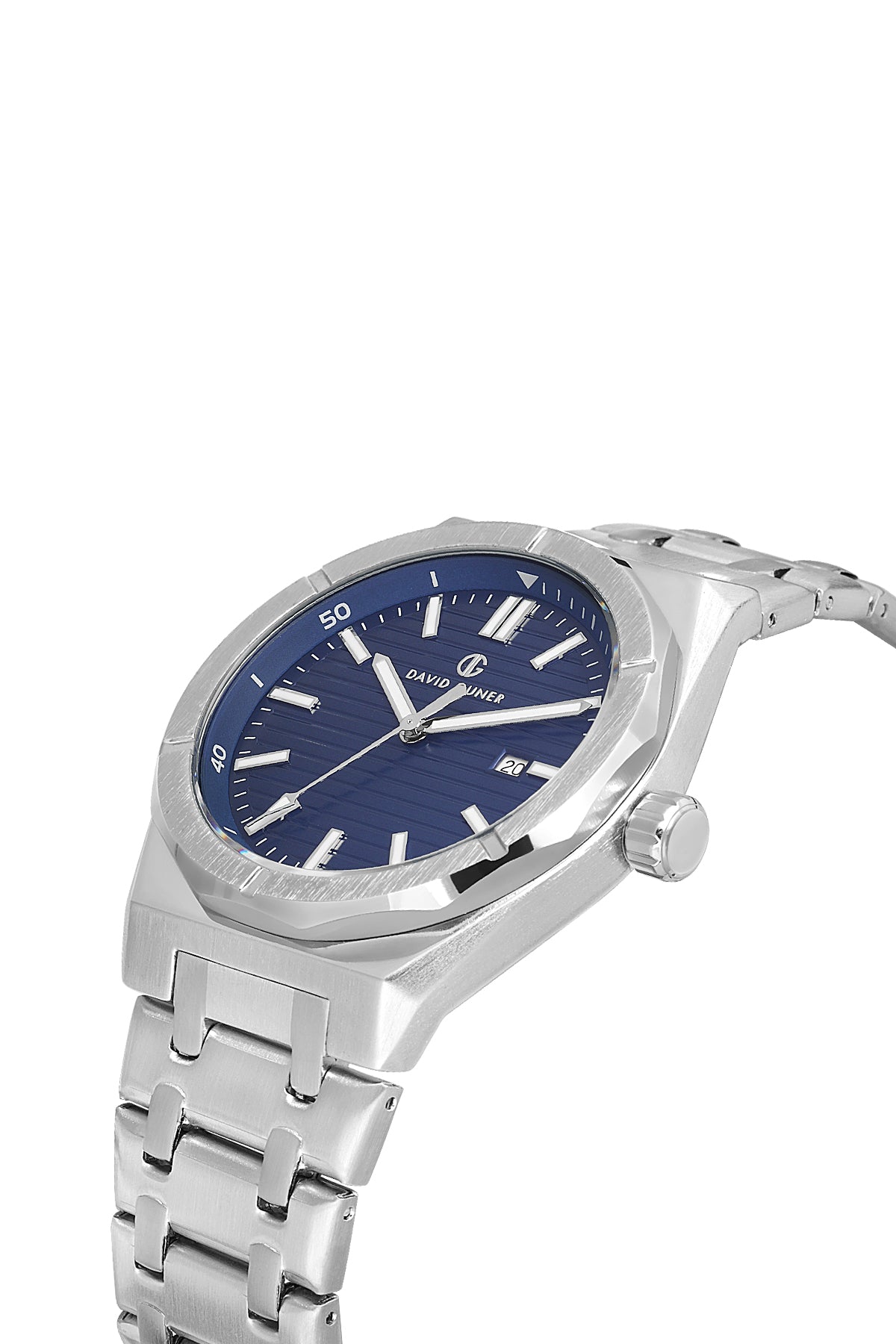 DAVID GUNER KOL SAATİ MAVİ Kadran GÜMÜŞ Kaplama ERKEK - DG-8744GA-A3