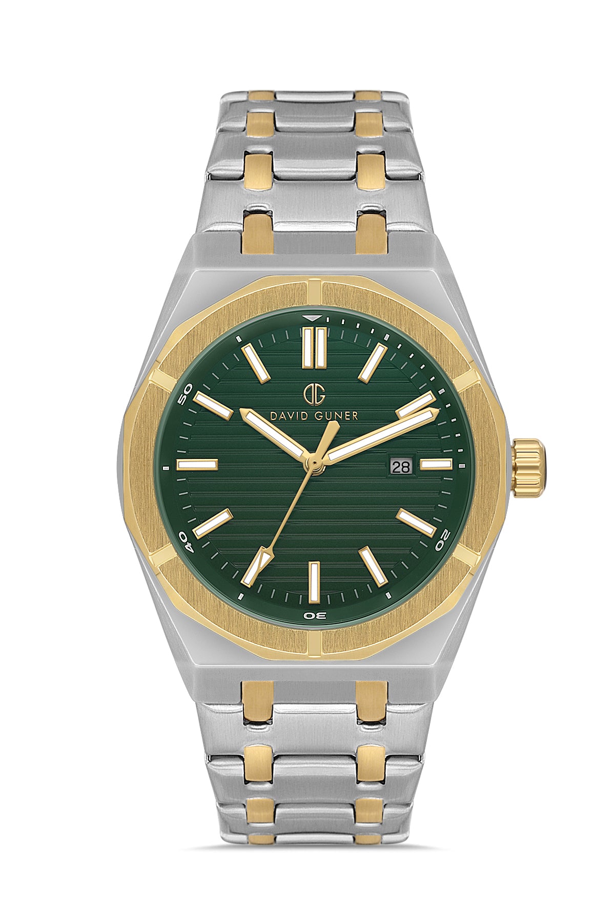 DAVID GUNER KOL SAATİ YEŞİL Kadran SARI BEYAZ Kaplama ERKEK - DG-8744GA-D10