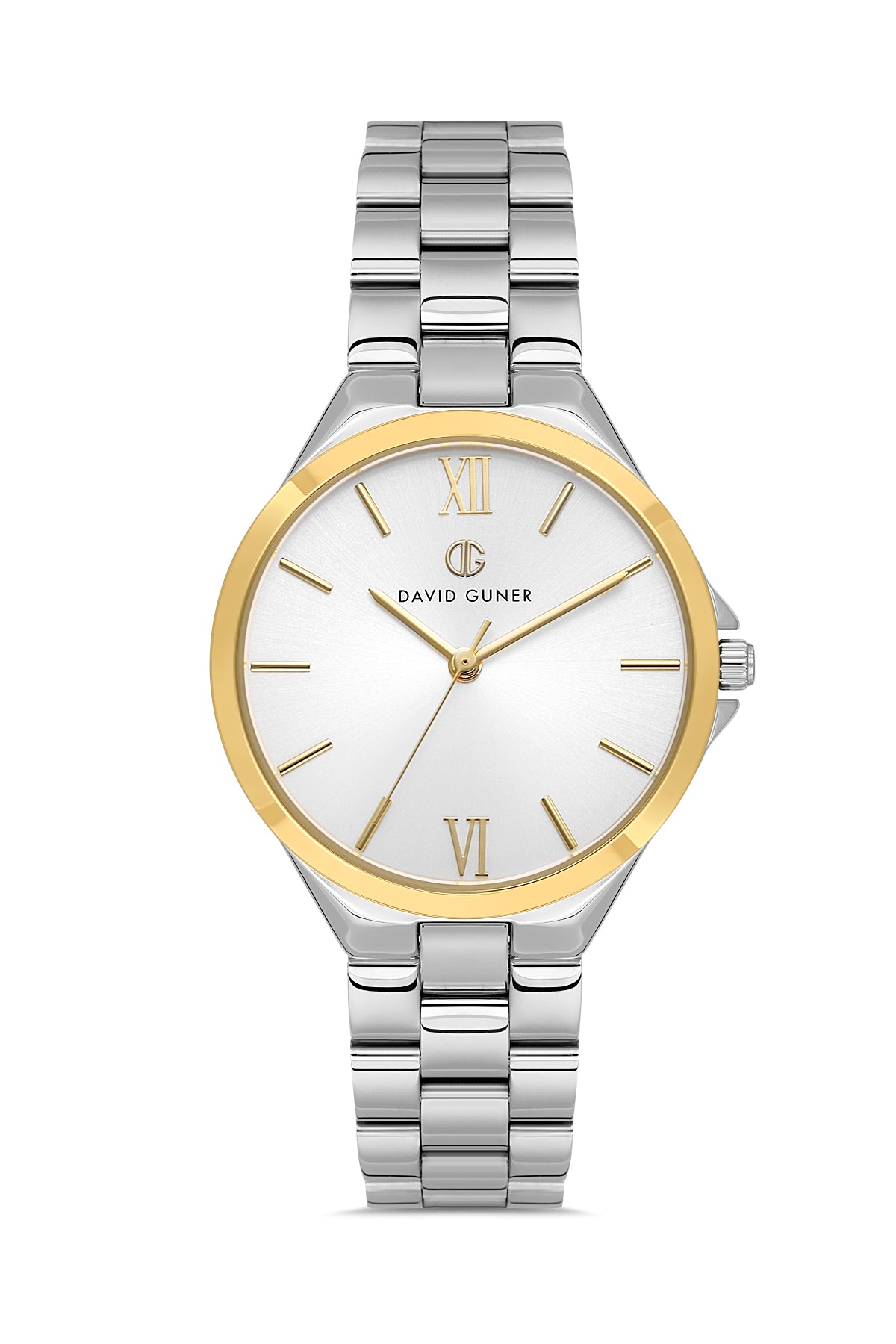 David Guner Kadın Gümüş Kadranlı Sari beyaz Çelik Kol Saati - DG-8750LA-D1