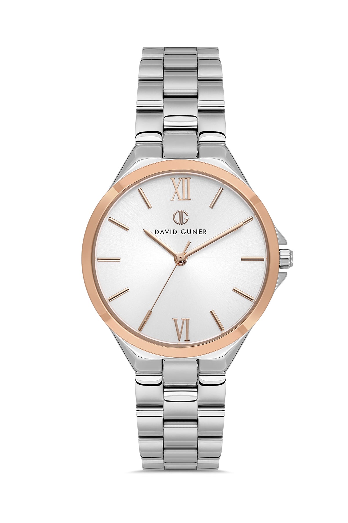 David Guner Kadın Gümüş Kadranlı Rose beyaz Çelik Kol Saati - DG-8750LA-E1