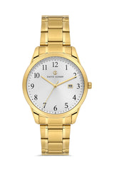 DAVID GUNER Sarı Kaplama Gümüş Kadranlı Takvimli Erkek Kol Saati