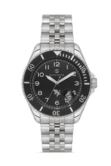 DAVID GUNER Gümüş Kaplama Siyah Kadranlı Takvimli Erkek Kol Saati - DG-8781GA-A2