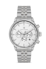 DAVID GUNER GÜMÜŞ KAPLAMALI BEYAZ KADRANLI ERKEK KOL SAATİ DG-8836GA-A1