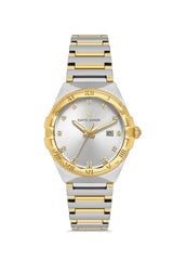 DAVID GUNER Sarı Beyaz Renk Kadranlı Takvimli Kadın Kol Saati