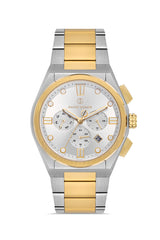 DAVID GUNER Sarı Beyaz Renk Kadranlı Multi Fonksiyon Erkek Kol Saati