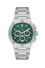 DAVID GUNER Gümüş Kaplamalı Yeşil Kadranlı Erkek Kol Saati - DG-8852GA-A10