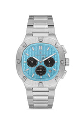 DAVID GUNER Gümüş Kaplamalı Turkuaz Kadranlı Erkek Kol Saati - DG-8852GA-A15