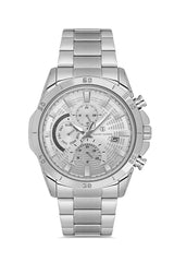 DAVID GUNER Gümüş Kaplama Gümüş Kadranlı Paslanmaz Masif Çelik Erkek Kol Saati - DG-8748GA-A1