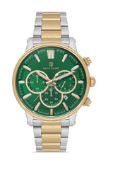 DAVID GUNER SARI BEYAZ KAPLAMALI YEŞİL KADRANLI ERKEK KOL SAATİ DG-8536GA-D10