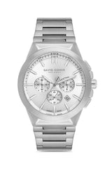 DAVID GUNER GÜMÜŞ KAPLAMALI BEYAZ KADRANLI ERKEK KOL SAATİ DG-8864GA-A1