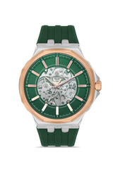 DAVID GUNER Rose Beyaz Kaplamalı Yeşil Kadranlı Erkek Kol Saati - DG-8823GD-E10