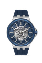 DAVID GUNER Gümüş Kaplamalı Mavi Kadranlı Erkek Kol Saati - DG-8823GD-L3