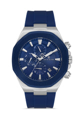 DAVID GUNER Gümüş mavi Kaplamalı Mavi Kadranlı Erkek Kol Saati - DG-8848GD-L3