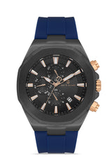 DAVID GUNER Gun Kaplamalı Mavi Kadranlı Erkek Kol Saati - DG-8848GD-ZA3