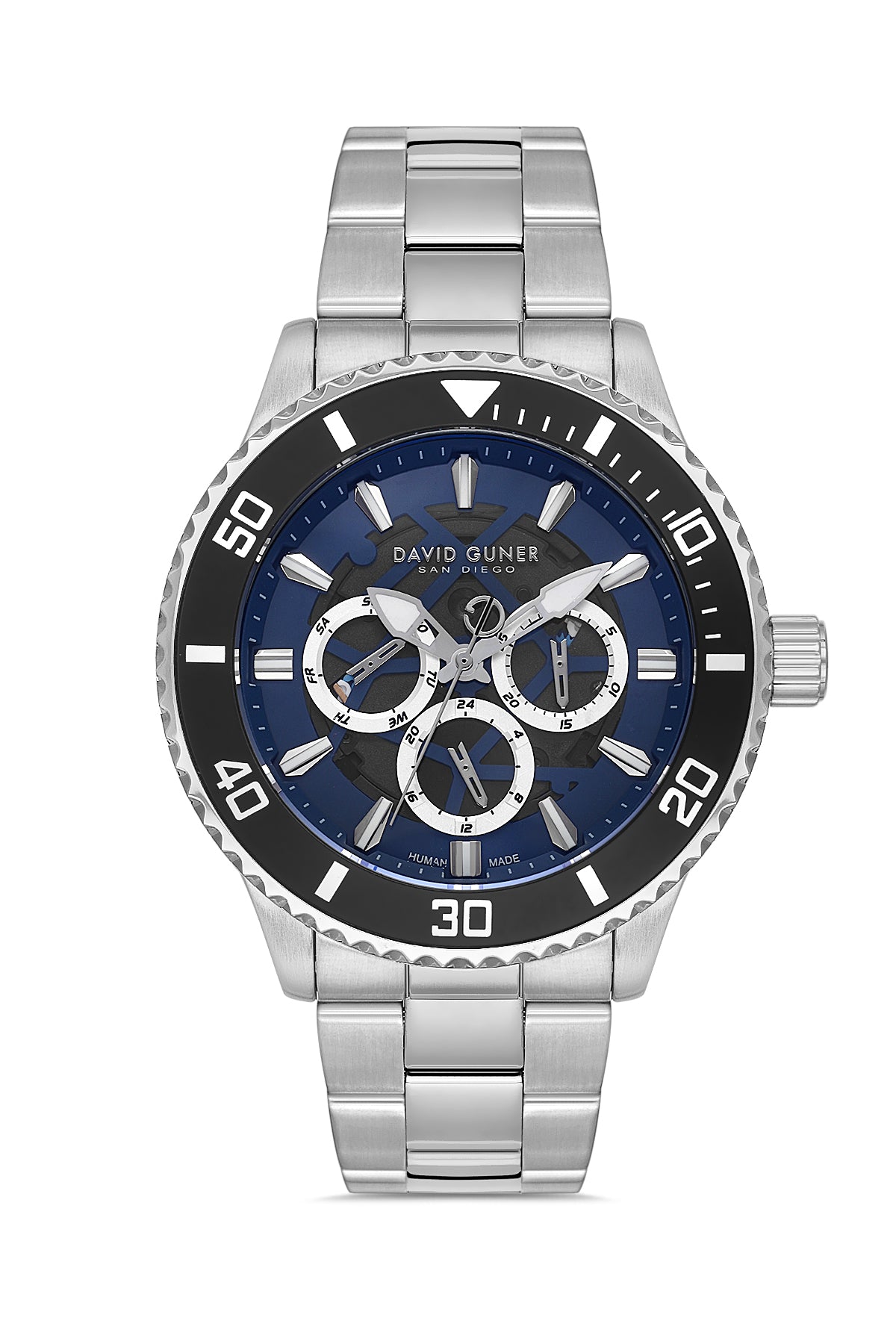 DAVID GUNER KOL SAATİ MAVİ Kadran GÜMÜŞ Kaplama ERKEK - DG-8862GA-A3