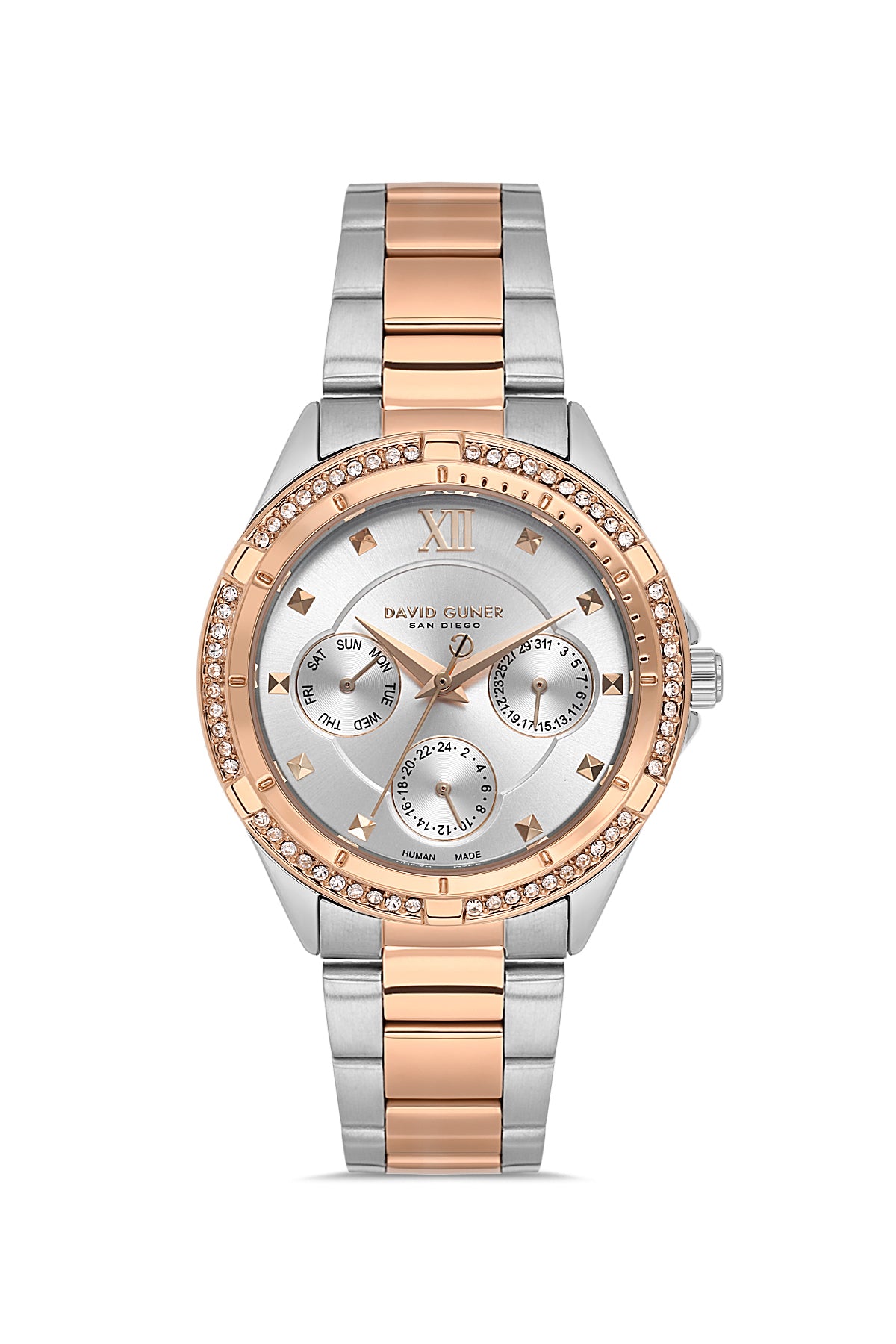 DAVID GUNER KOL SAATİ GÜMÜŞ Kadran ROSE BEYAZ Kaplama KADIN - DG-8874LA-E1