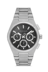 DAVID GUNER Siyah Kadranlı Gümüş Kaplama Erkek Kol Saati