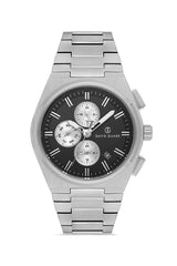 DAVID GUNER Gümüş Kaplamalı Siyah Kadranlı Erkek Kol Saati - DG-8845GA-A2